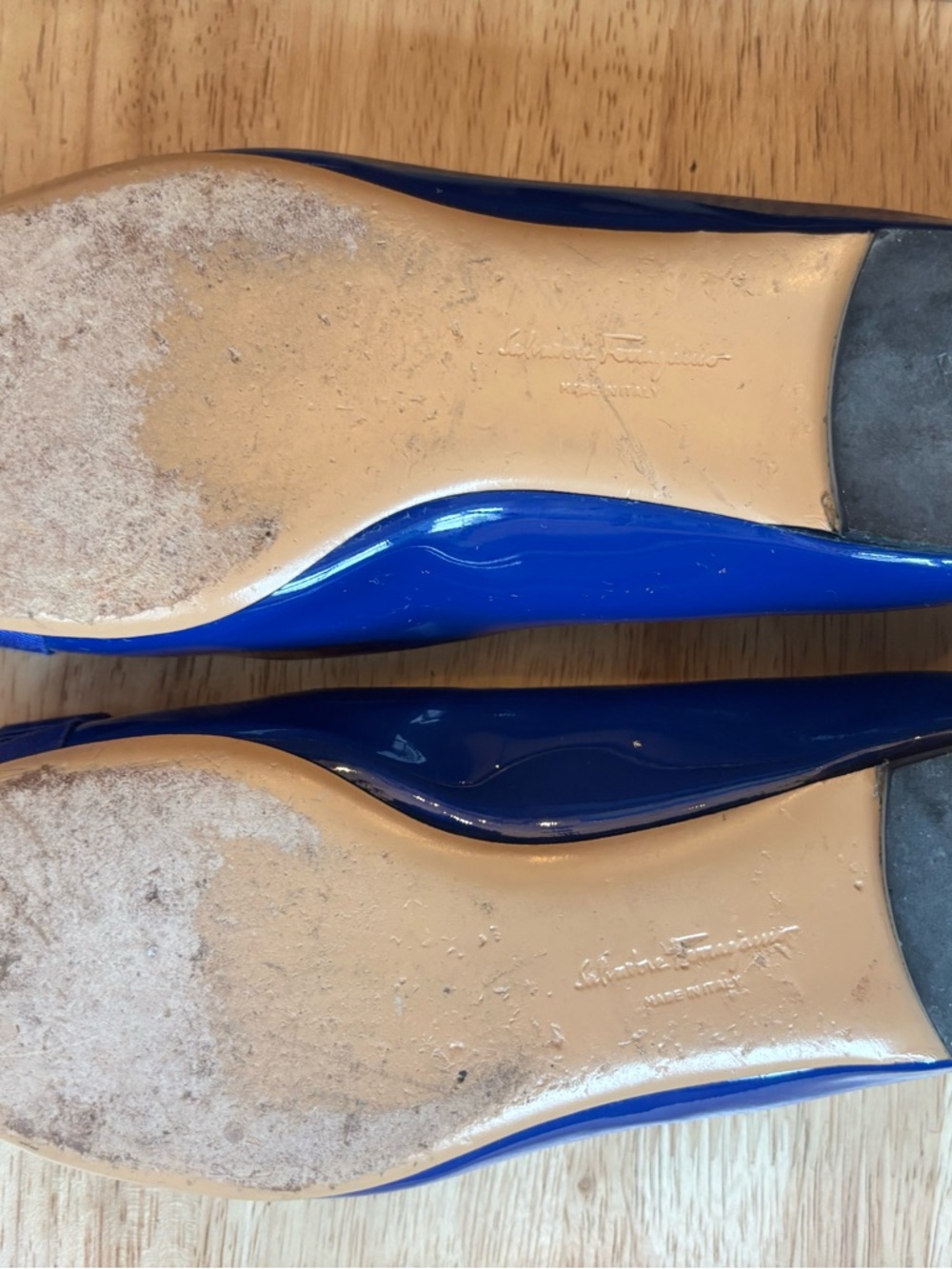 Salvatore Ferragamo Royal Blue Patent Vara Bow Flats sz 6.5 - Picture 10 of 10